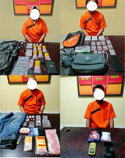 Empat Orang Diamankan Polisi Terkait Peredaran Narkotika di Peranap