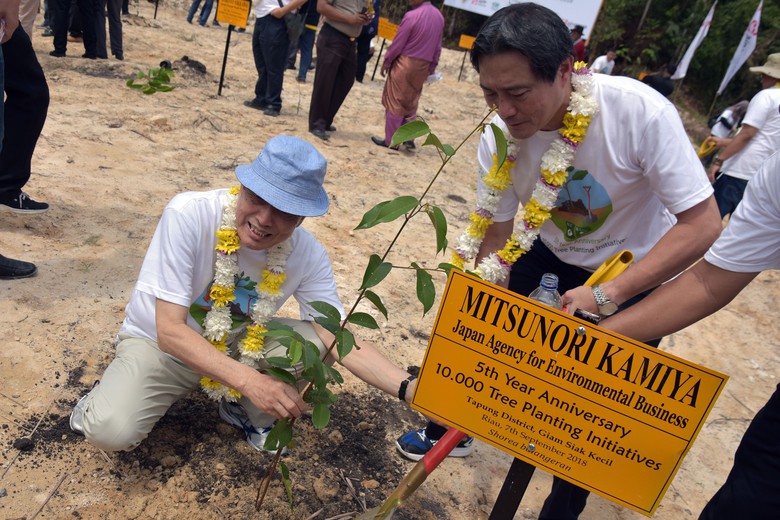Bersama Perwakilan Jepang, APP Sinar Mas Tanam 10.000 Bibit Pohon Meranti di Riau