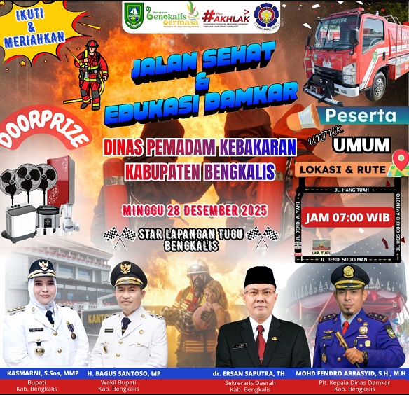 Pemadam Kebakaran Bengkalis Gelar Jalan Sehat dan Edukasi Damkar