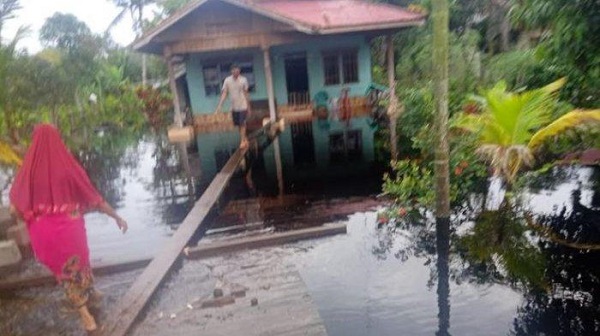 500 Lebih Rumah Warga di Rangsang Barat Meranti Terendam Banjir