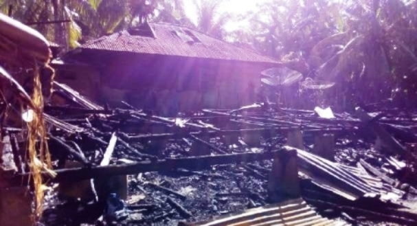 Terlelap Tidur, Rumah Nenek Daramah di Kuansing Ludes Terbakar